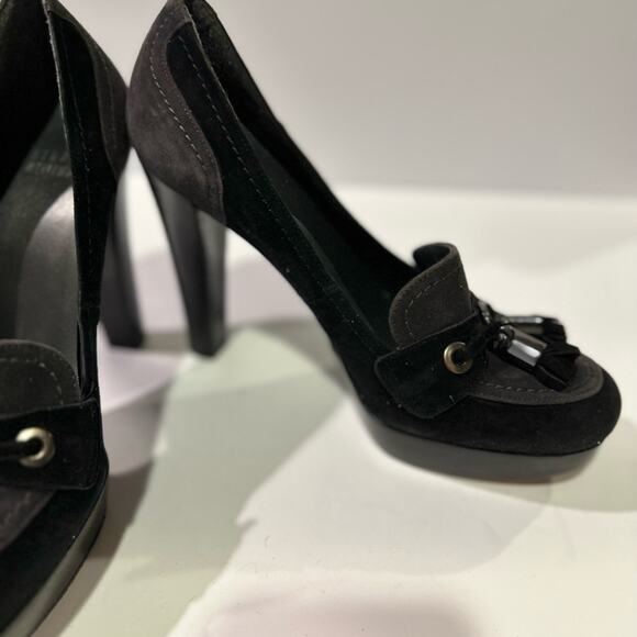 Vintage 90s/Y2K Stuart Weitzman Black/Grey Suede Tassel. First Pic-Example Only - Picture 9 of 10